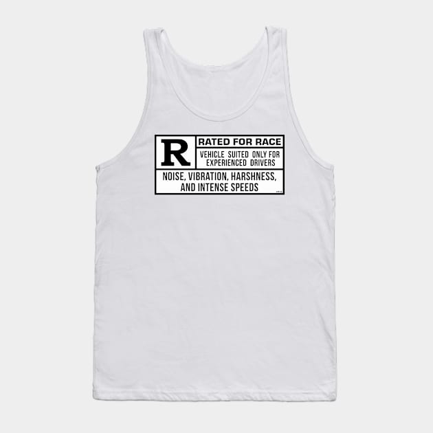 Rated R For Race - White/Black Tank Top by hoddynoddy